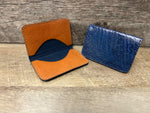 Card Wallet - Cobalt Blue Ostrich Leg