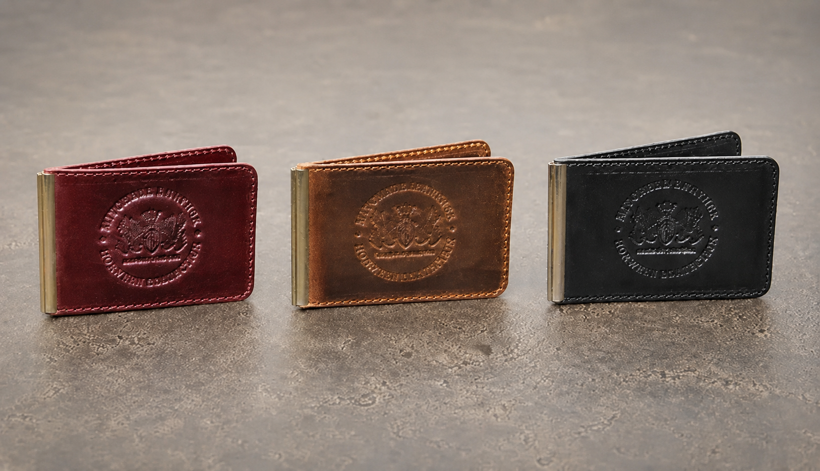 Handmade Leather Money Clip Wallet, Horween Chromexcel (CXL), Slim