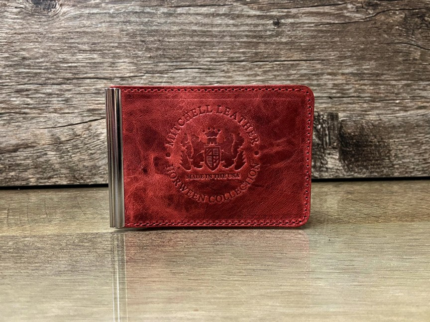 1940's Dunhill International red foldable money clip wallet